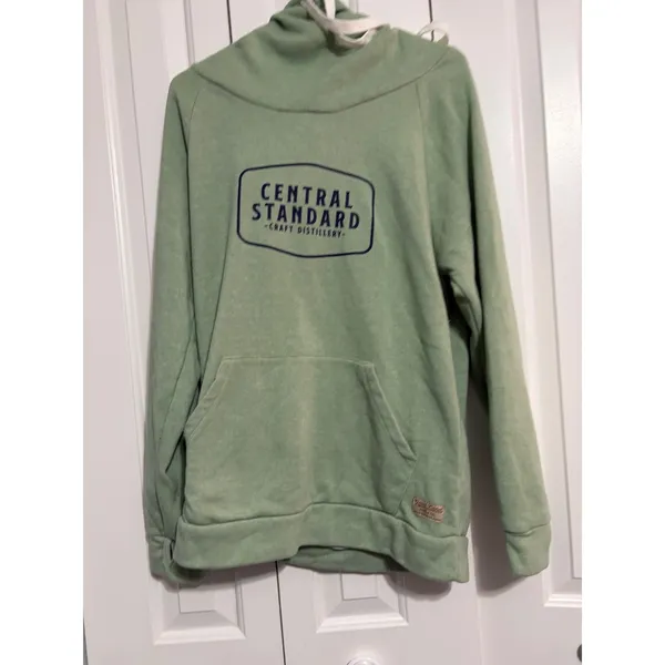 Good Land Supply Co Hoodie Central Standard Distillery Funnel Neck Green‎ L - Image 3