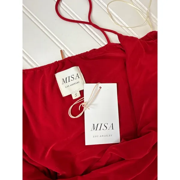 NWT MISA Los Angeles Veronica Wrap Dress Red Wedding Holiday Dinner Gala Size S - Image 4