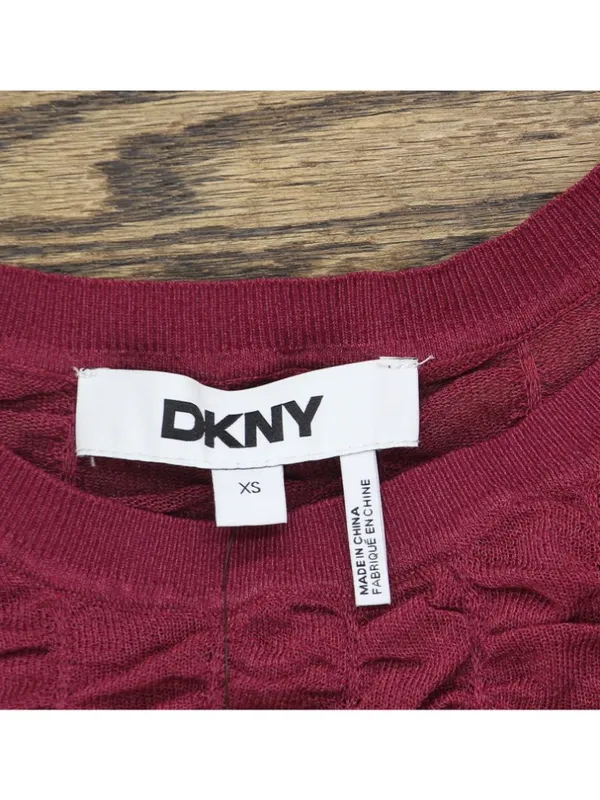 NWT DKNY Womens Lightweight Superfine Texture Top P52SAW83 Beet Red XS - Image 7
