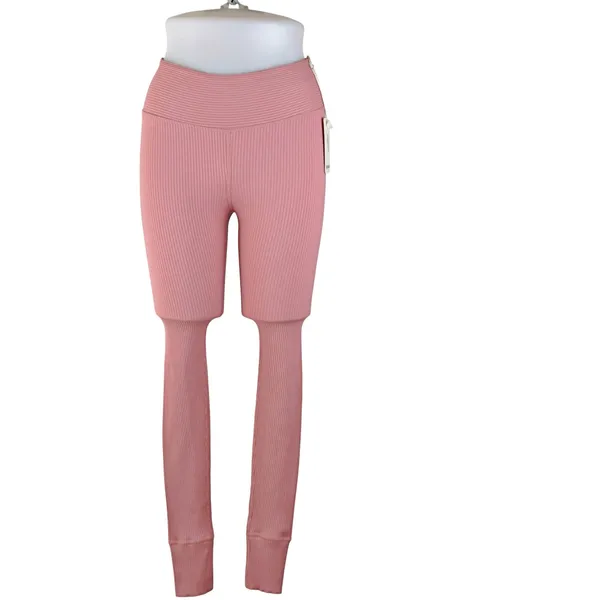 Year of Ours Ribbed Jogger Leggings in Rose Lux Yoga Athletic - Image 3