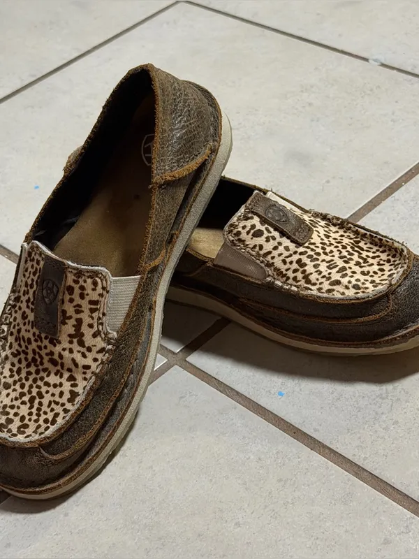 Ariat Women Western Brown Cruiser Slip-On Loafers Leather Cheetah Print Hair 5.5 - Image 5
