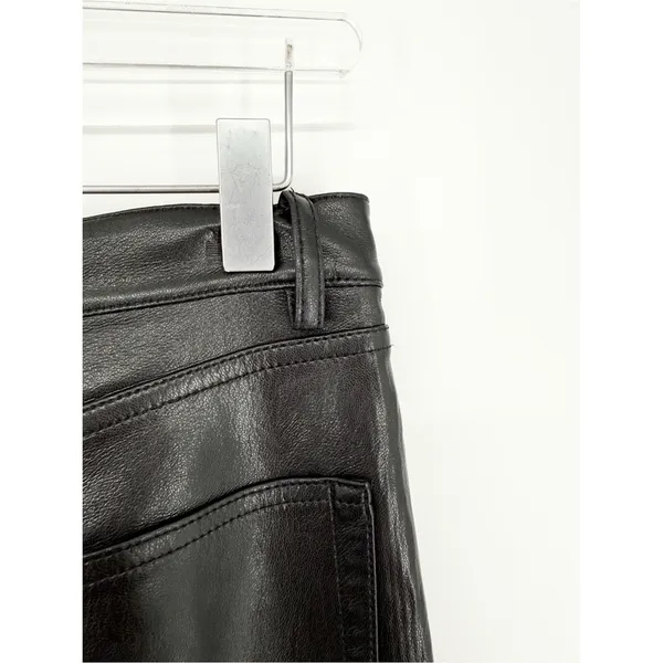 Aritzia Wilfred Melina‎ Faux Leather Straight Leg Pants Women's Size 0 Black - Image 6