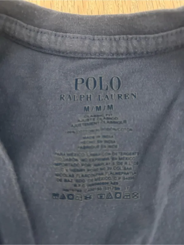 Polo by Ralph Lauren Womens V-Neck Tee in Slate Blue - Image 2
