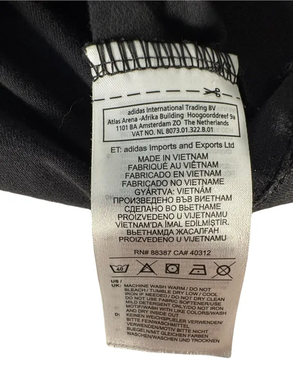 Adidas Originals Womens L 3 Stripes Cropped Long Sleeve Tee Black Blokecore - Image 9