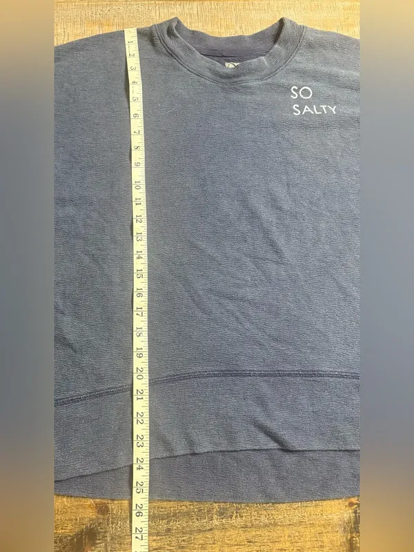 aerie Navy 'SO SALTY' Crewneck lightweight Sweatshirt - Image 7