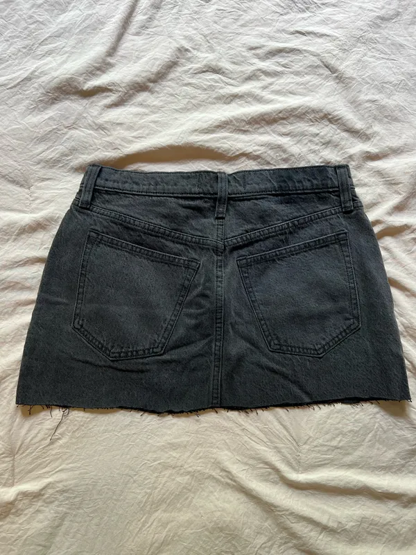 Abercrombie & Fitch high rise black denim mini skirt - Image 3