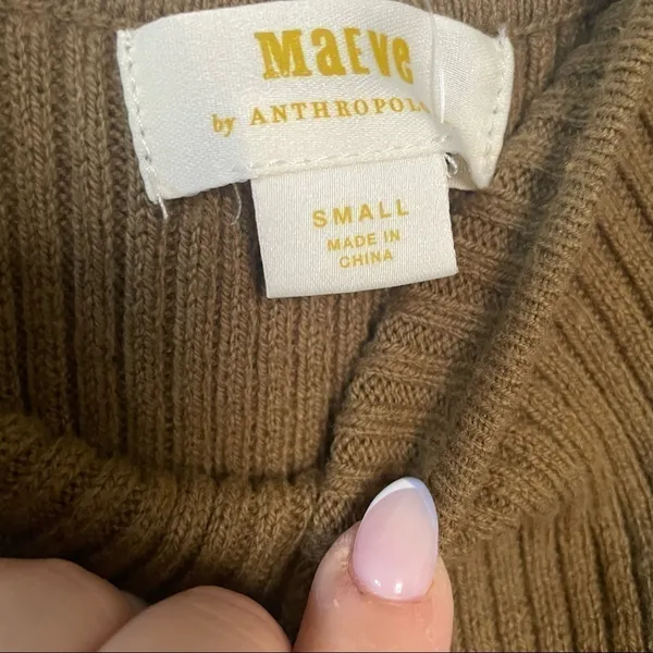 Anthropologie Maeve Knit Ribbed Sweater Tank Dress‎ with Slits - Image 3