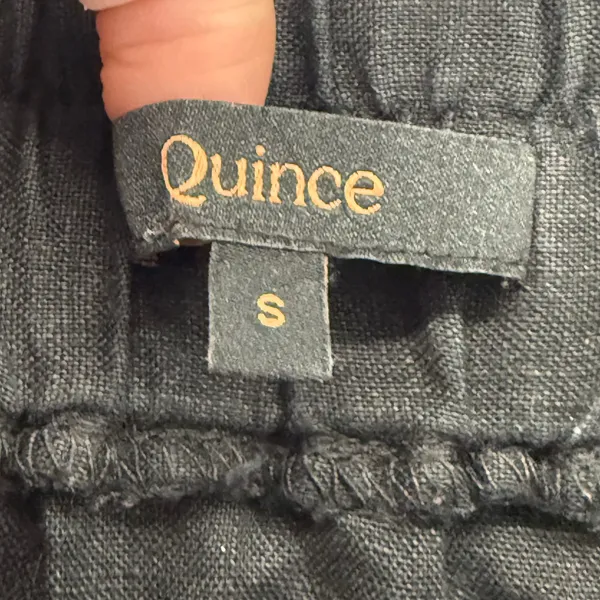 Quince 100% European Linen Maxi Skirt Black Side Slit Pockets Small MIVN004 - Image 2