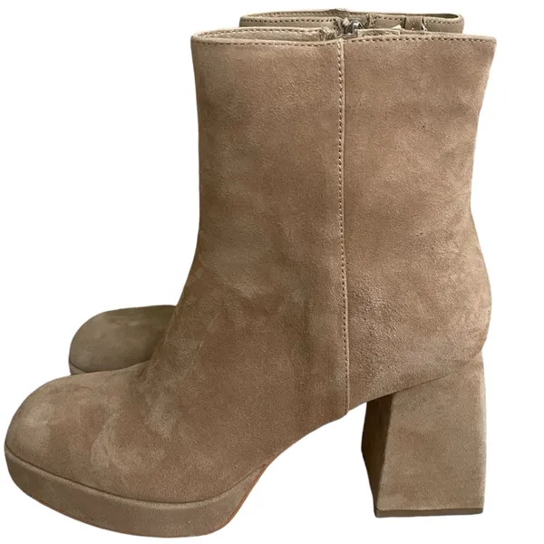 Dolce Vita Ulyses Mushroom Beige Suede Platform‎ Ankle Boot Sz 9.5 Wore Once 1x - Image 3