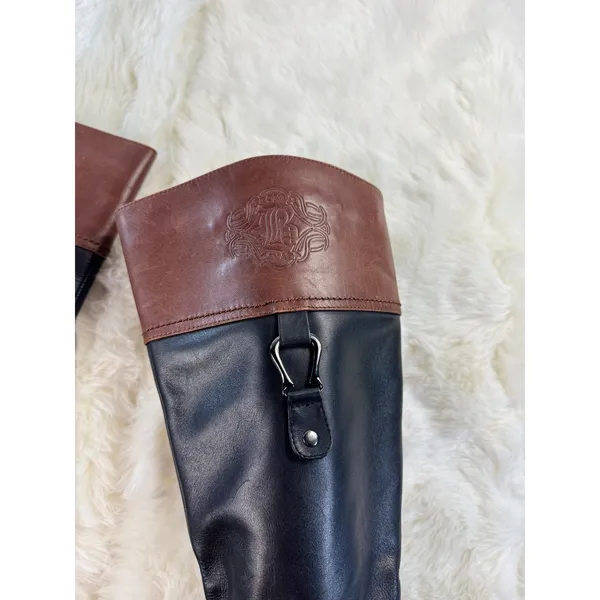 Blondo Aqua Protect Black Brown Leather Waterproof Riding Boots B1974-91 Size 8M - Image 5
