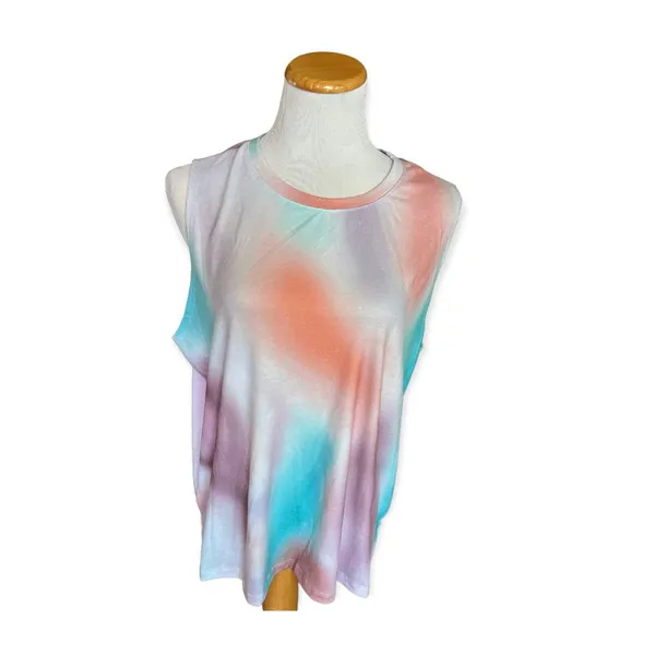 NWT Womens Choies Tie Dye Watercolor Sleeveless Tank Top - Sz XL - Image 3