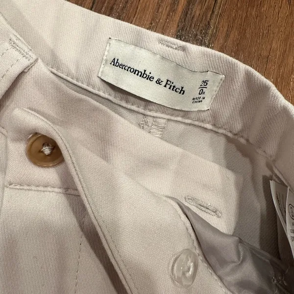 Abercrombie & Fitch Cream Wide Leg Trousers - Image 3