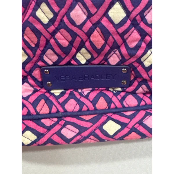 Vera Bradley Katalina Crossbody Bag Pink Blue Diamond Pattern‎ Quilted Boho Chic - Image 4