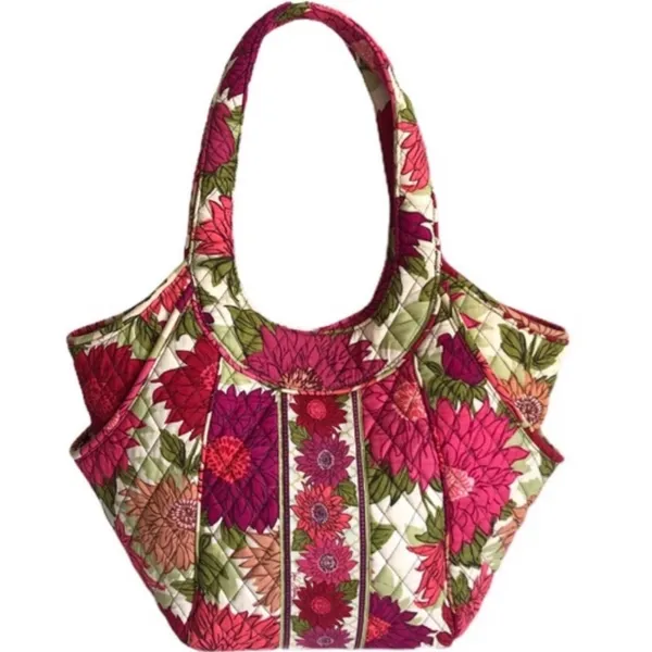 Vera Bradley Quilted Floral Shoulder Bag Pink Green Cottagecore Vintage Y2K - Image 3