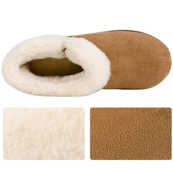 NEW Rockdove Womens Plush Faux Fur Collar Bootie Slippers 68238f63aa91b Brown 6M - Image 4