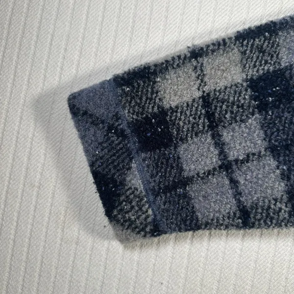 Vintage Woolrich Women’s XL Blue Plaid Fleece Pullover Long Sleeve Crewneck - Image 7