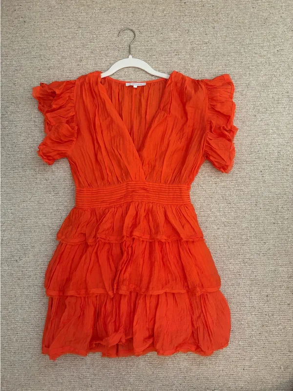 Olivaceous Mini Orange Dress - Image 6