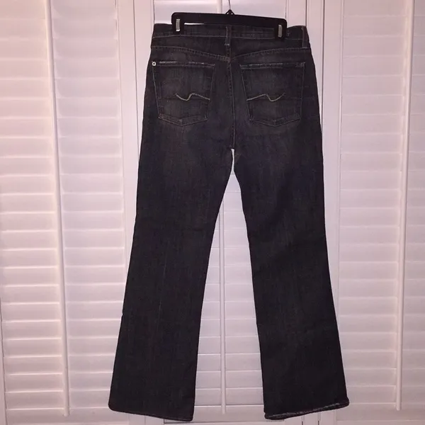 7 for all mankind Distressed Black Jeans Sz 31 - Image 4