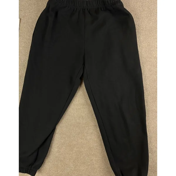 Anrabess Womens Black Fleece Lined Jogger Sweatpants Elastic Waist Size L - Image 2