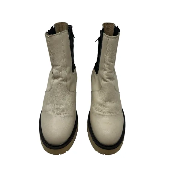 Free People James Chelsea Boots Ankle Leather Bone Cream White Size‎ 39 US 8.5 - Image 3