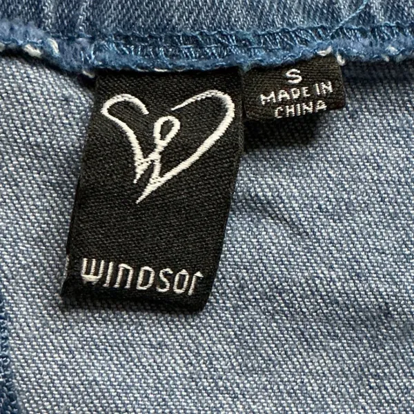 Windsor Womens Small Blue Denim Mini Dress Bustier Bodice Adjustable Straps Zip - Image 8