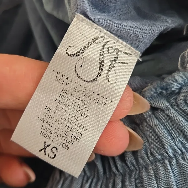 LoveShackFancy Ruffle Mini Skirt in Light Indigo Size XS - Image 7
