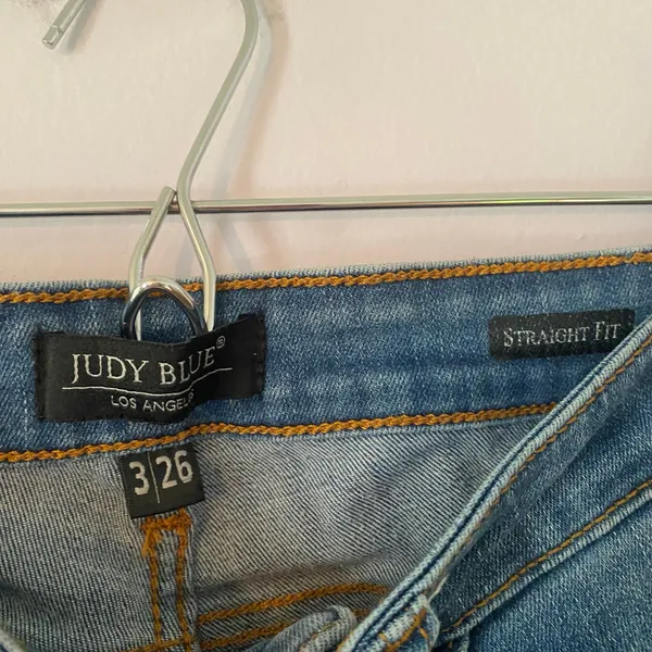 Judy Blue Straight Fit Distressed Frayed Medium Rise Jeans Women's size 3 / 26 - Image 2