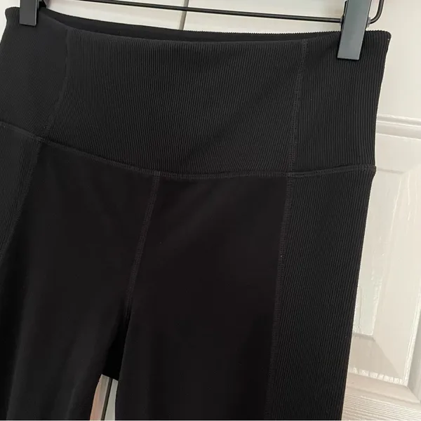 Athleta Elation Hybrid Tights Leggings Black Sz Small Ribbed High Rise - Image 10