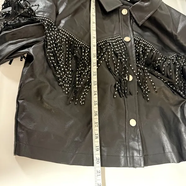 Beavely Fringe Jacket Black Size L - Image 9