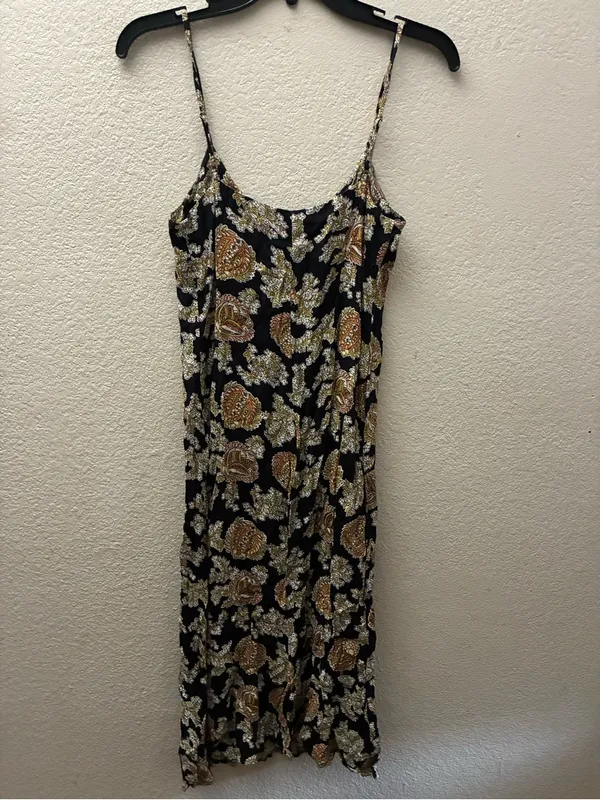 Reformation Floral Paisley Midi Dress High Side Slit Boho Slip Dress 0 - Image 4