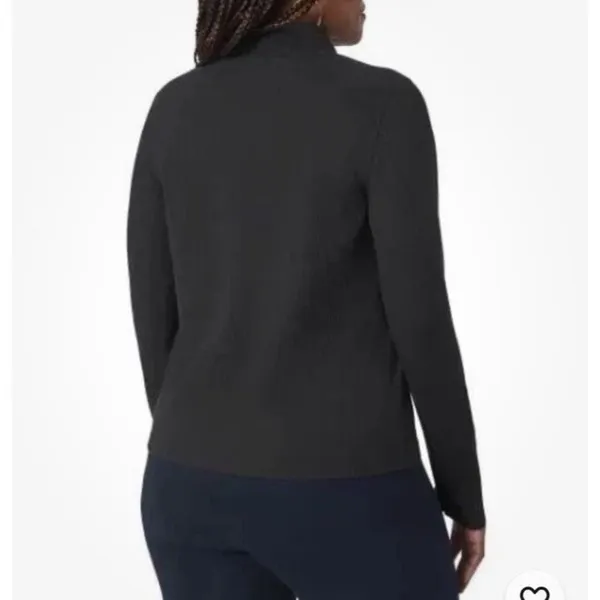 Mondetta 1/4 Zip Active Ribbed Top Black Women's Size M Activewear - Image 2