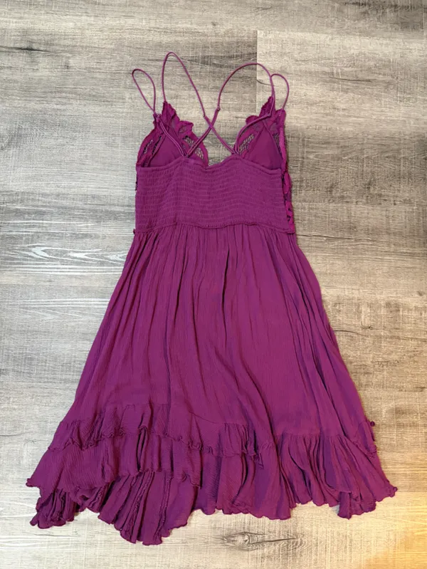 FREE PEOPLE Adella Slip Mini Dress in Wine Diamonds - Image 4