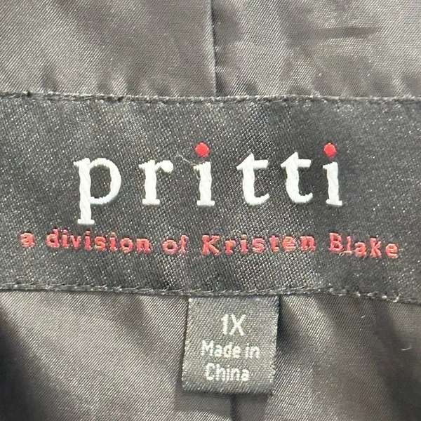Pritti By Kristin Blake Genuine Suede Leather Jacket Black 1X Minimal Classic - Image 6