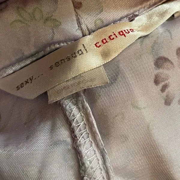 Cacique Y2K Purple Silky Satin Cottagecore Whimsygoth Boho Floral Casual Shorts - Image 3