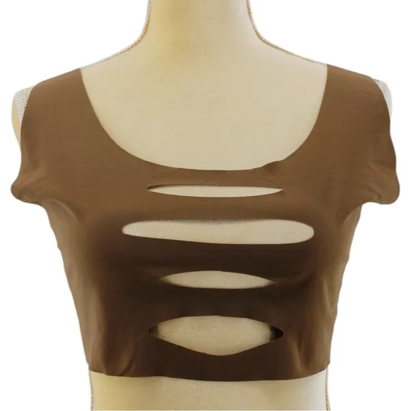 NEW‎ Forplay Brown Cutout Rave Festival Special Occasion Bra Crop Top Size XL - Image 2