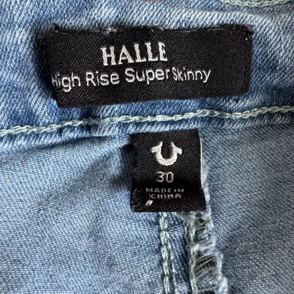 True Religion Halle High Rise Super Skinny Jeans Light Blue size 30 - Image 11