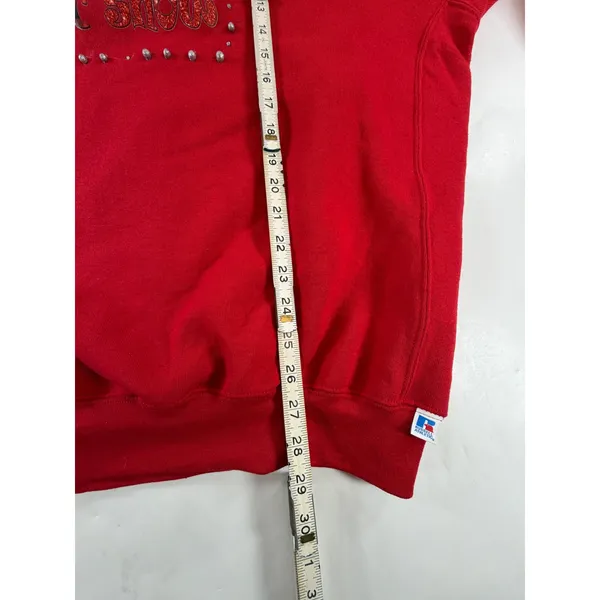 Russell Athletic Red Let It Snow Christmas Sweatshirt XXL Embellished Studded - Image 4