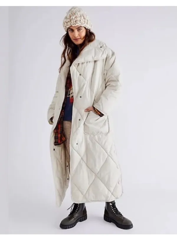 Free People Joanna Maxi Puffer Jacket Almond Milk - Image 4