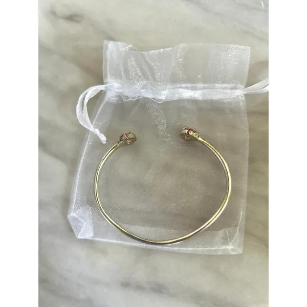 Kendra Scott Pink Stone & Clear Rhinestone Silver Bangle - Image 2