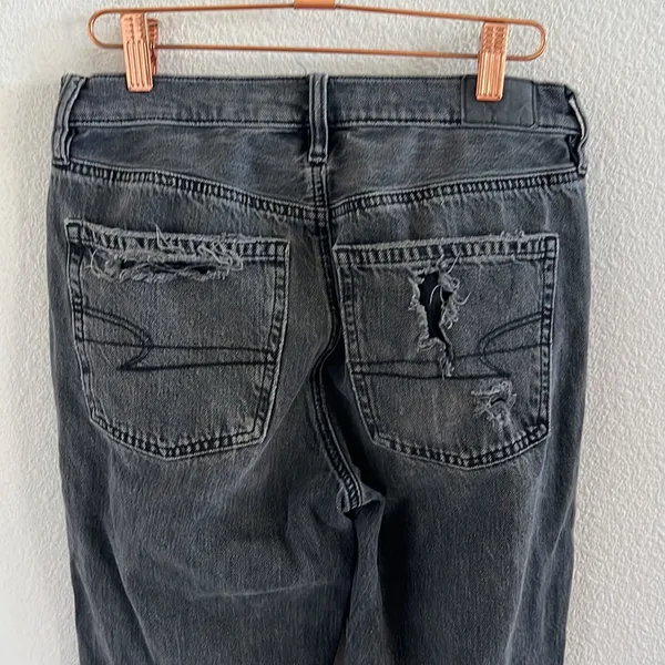 American Eagle 90s Bootcut Boot Cut Distressed Black Denim Jeans 4 - Image 6