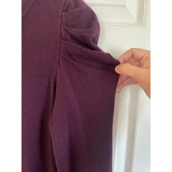 Calvin Klein Women's Puff-Sleeve Sweater Dress. Size XL. Eggplant - Image 4