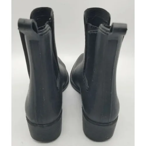 Jeffrey Campbell Rosana Black Matte Rubber Chelsea‎ Rain Boots Size 6 - Image 7