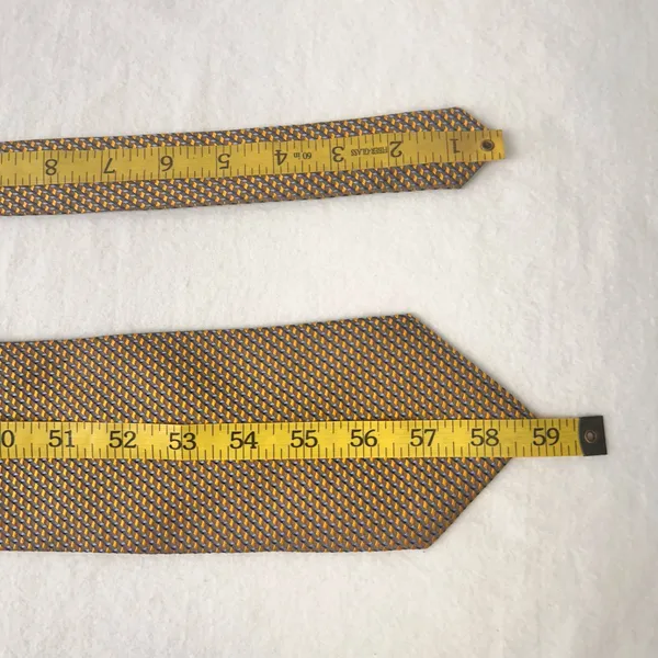 Ashton Rhodes Vintage Silk Tie Mens Gold Multicolor Geometric Necktie Office - Image 9