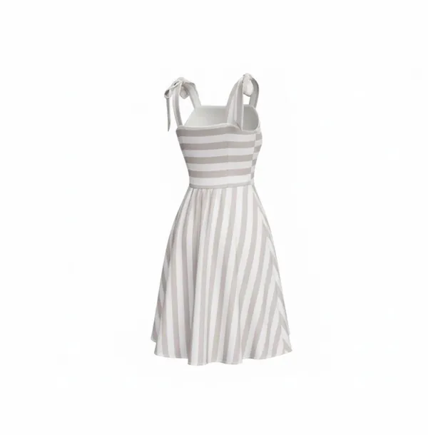 Alice + Olivia Maryann Tie-Shoulder Striped Mini Dress - Image 4