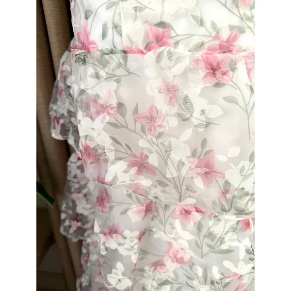 Lulus Endlessly Gorgeous White Floral Burnout Tie-Strap Midi Dress White Multi - Image 8