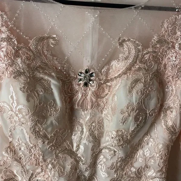 Pink Cocktail Dress - Intricate Beautiful Beading Approx Size 4 - Image 3