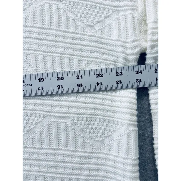 Vintage 80s Spunky Textured Knit Sweater Cream Made in USA Oversized One Size - Image 10