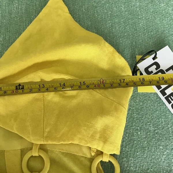 Women's Yellow Cutout Midi Dress - Spaghetti Strap Summer Dress Size 10 - Image 6