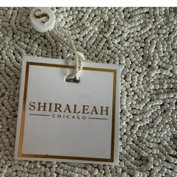 Shiraleah Chicago Beaded Football Zip Pouch Ivory Gold Game Day Coin Purse NEW - Image 3