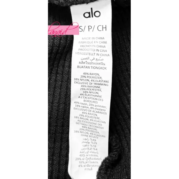 Alo Waffle Weekend Escape Joggers Black High-Rise Waist Thermal Sweats Sweatpant - Image 10